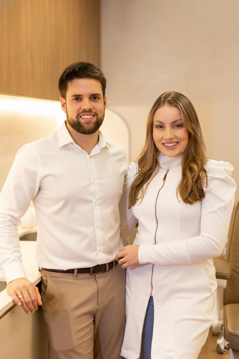 Dra. Jacqueline e Dr. Mateus Basan, sócios da FB Clinic
